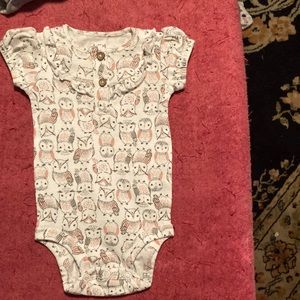 Child of Mine, 0-3 M, pink,white, and grey onesie